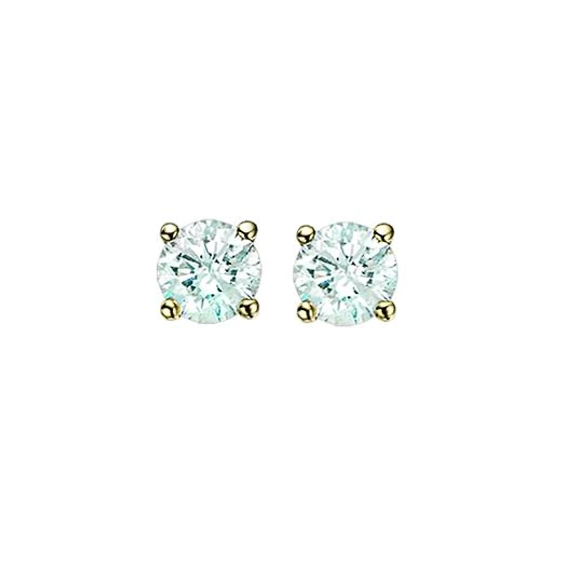 14K Yellow Gold 0.15CTW Diamond Solitaire Studs