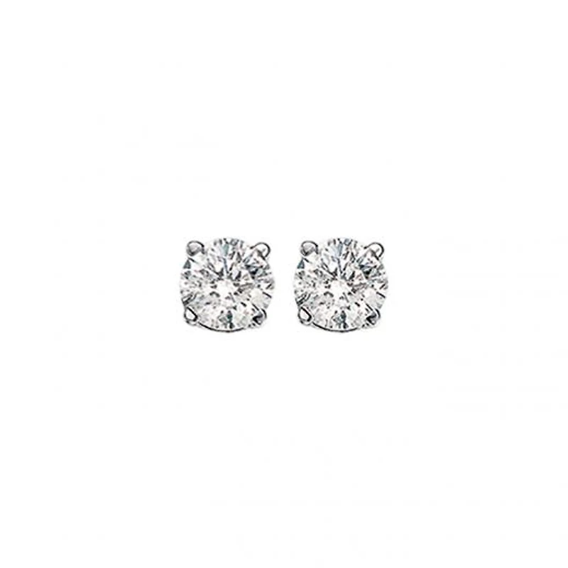14K White Gold 1.00CTW Diamond Solitaire Stud Earrings