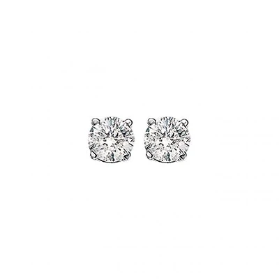 14K White Gold 1.00CTW Diamond Solitaire Stud Earrings