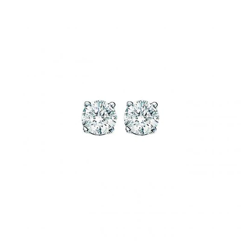 14K White Gold 1.00CTW Diamond Solitaire Stud Earrings
