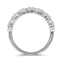 10K White Gold Diamond Stackable Ring