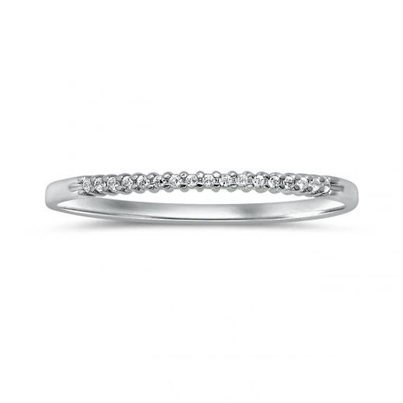 10K White Gold Diamond Stackable Ring