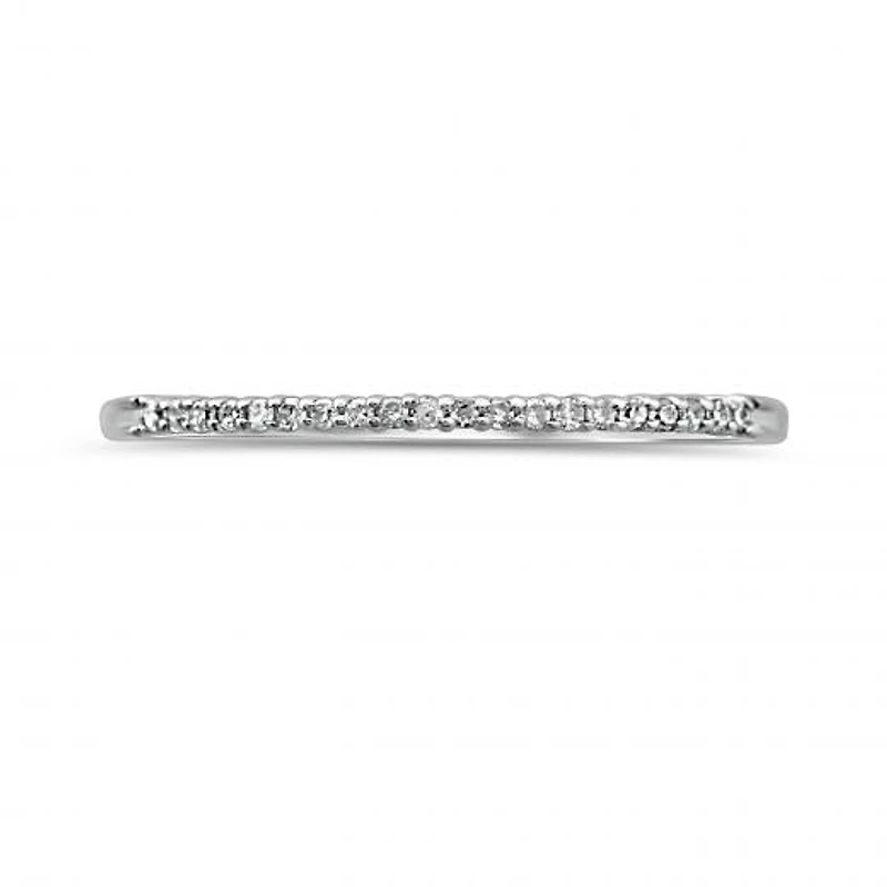 10K White Gold Diamond Stackable Ring