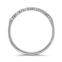 10K White Gold Diamond Stackable Ring