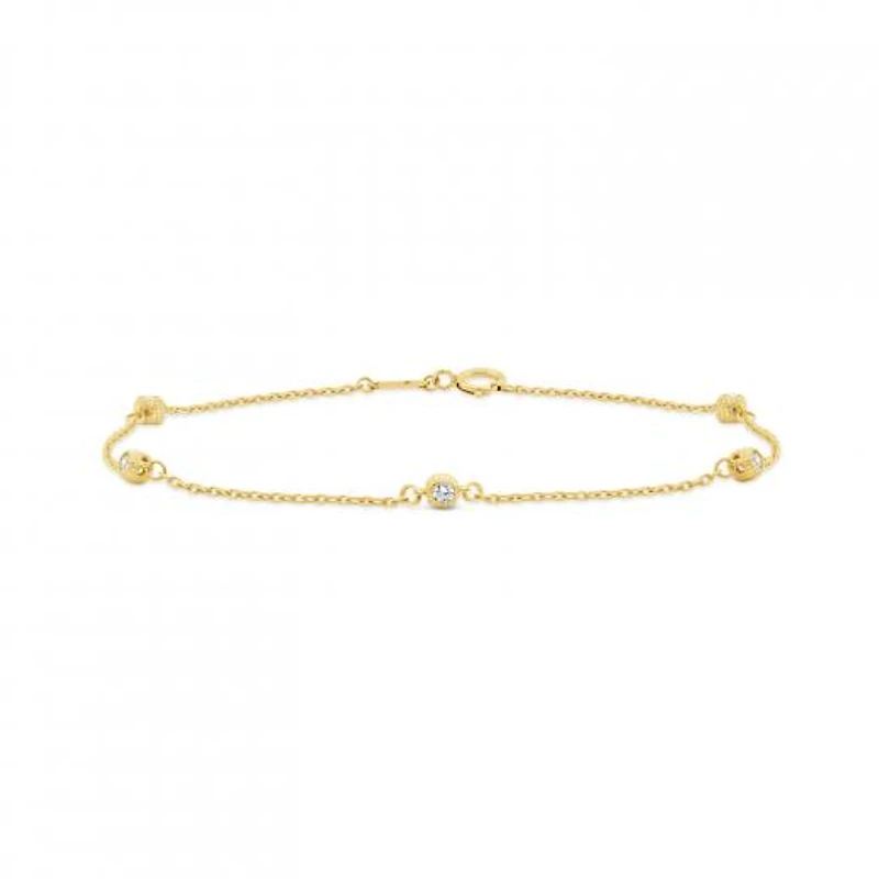 10K Yellow Gold 7.5" Cubic Zirconia Bracelet