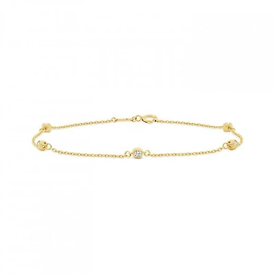 10K Yellow Gold 7.5" Cubic Zirconia Bracelet