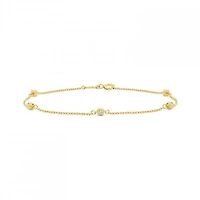 10K Yellow Gold 7.5" Cubic Zirconia Bracelet