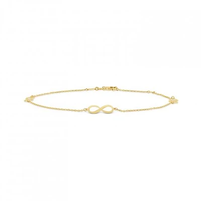 10K Yellow Gold 9+1" Infinity Anklet