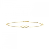 10K Yellow Gold 9+1" Infinity Anklet