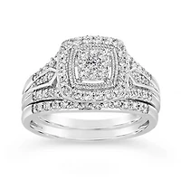 10K White Gold 0.50CTW Bridal Set