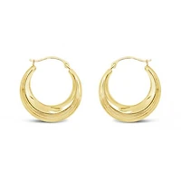 10K Yellow Gold Round Creole Earrings
