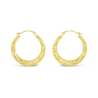 10K Yellow Gold Round Creole Earrings