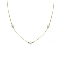 10K Yellow Gold Adjustable Pearl Necklace