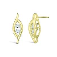 10K Yellow & White Dancing Diamond Earrings