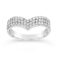 10K White Gold 0.50CTW Diamond Chevron Band