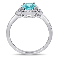 Julianna B 10K White Gold Apatite & 0.12CTW Diamond Fashion Ring