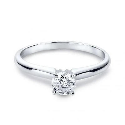 14K White Gold Melody 0.50CT Solitaire Ring