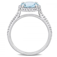 Julianna B 14K White Gold Aquamarine & Diamond Fashion Ring