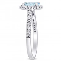 Julianna B 14K White Gold Aquamarine & Diamond Fashion Ring