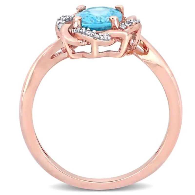 Julianna B 10K Rose Gold Apatite & 0.08CTW Diamond Fashion Ring