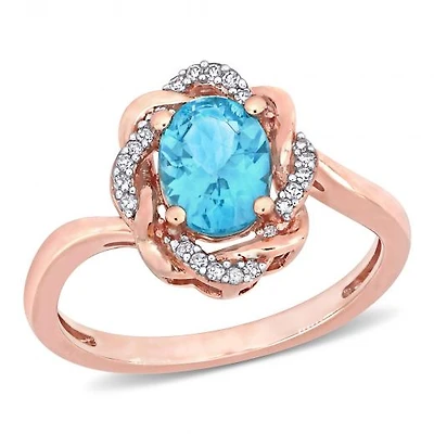 Julianna B 10K Rose Gold Apatite & 0.08CTW Diamond Fashion Ring