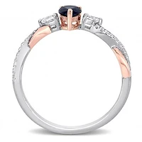 Julianna B 14K White & Pink Gold Sapphire & 0.20CTW Diamond Fashion Ring