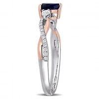 Julianna B 14K White & Pink Gold Sapphire & 0.20CTW Diamond Fashion Ring
