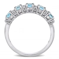 Julianna B 14K White Gold Aquamarine & 0.16CTW Diamond Fashion Ring
