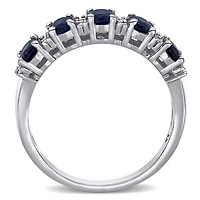 Julianna B 14K White Gold Blue Sapphire & 0.16CTW Diamond Fashion Ring