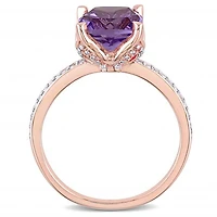Julianna B 10K Rose Gold Amethyst & 0.06CTW Diamond Fashion Ring
