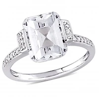 Julianna B Sterling Silver White Topaz & 0.10CTW Diamond Fashion Ring