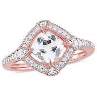 Julianna B Sterling Silver Created White Sapphire & Diamond Fashion Ring