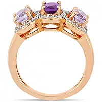 Julianna B Sterling Silver Rose De France & Amethyst Fashion Ring