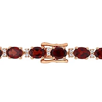 Julianna B Sterling Silver Garnet & White Sapphire 7.25" Bracelet