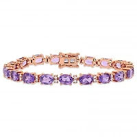 Julianna B Sterling Silver Amethyst & White Sapphire 7.25" Bracelet