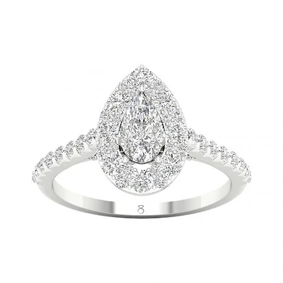 My Diamond Story 14K White Gold Diamond Pear Cut Ring 1.20CTW I1/GHI