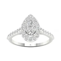 My Diamond Story 14K White Gold Diamond Pear Cut Ring 1.20CTW I1/GHI