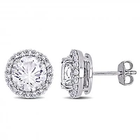 Julianna B Sterling Silver Created White Sapphire Earrings