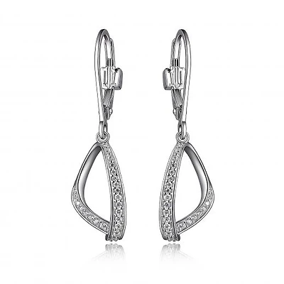 Elle "Scintillation" Leverback Dangle Earrings with Cubic Zirconia