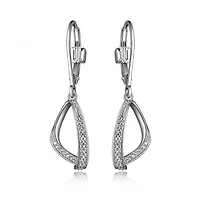 Elle "Scintillation" Leverback Dangle Earrings with Cubic Zirconia