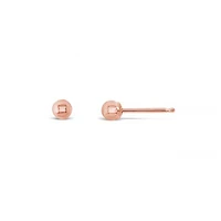 10K Rose Gold 3mm Ball Earrings