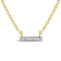 14K Yellow & White Gold Diamond Bar MeiraT Necklace