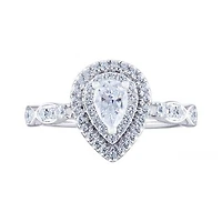 Diamond Revelations 14K White Gold 0.70CTW Pear Shaped Bridal Ring