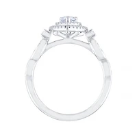 Diamond Revelations 14K White Gold 0.70CTW Pear Shaped Bridal Ring