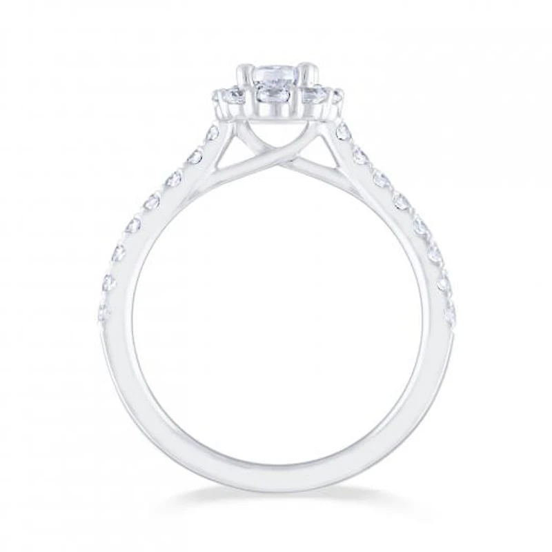 Diamond Revelations 14K White Gold 0.80CTW Oval Bridal Ring