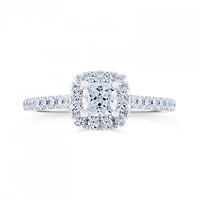 Diamond Revelations 14K White Gold 0.80CTW Cushion Cut Bridal Ring