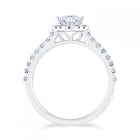 Diamond Revelations 14K White Gold 0.95CTW Princess Cut Halo Bridal Ring