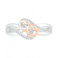 Sterling Silver & 10K Rose Gold 0.10CTW Diamond Ring