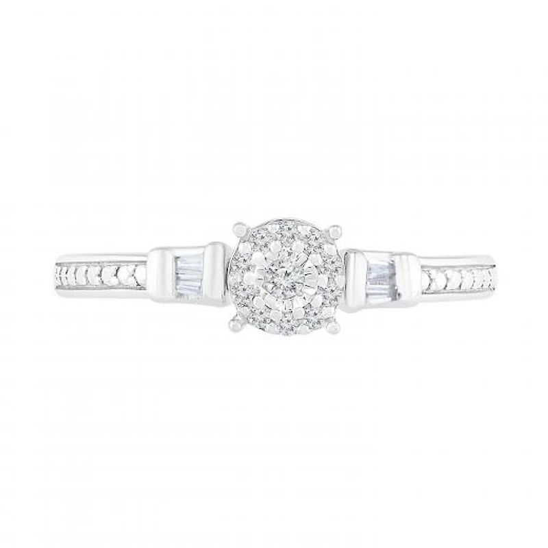 10K White Gold 0.12CTW Diamond Ring