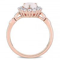 Julianna B 10K Rose Gold Opal Created White Sapphire & Diamond Accent Ring